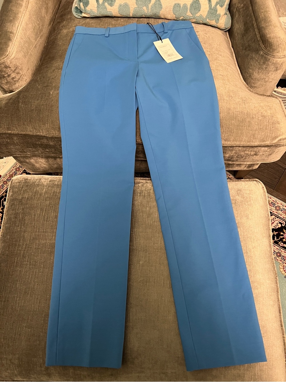 NWT Theory Tailored Trouser Double Stretch Light Lapis Blue Size 4